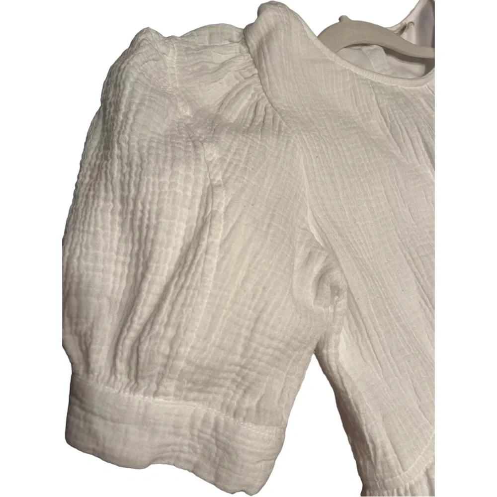 Altard State Dress White Cotton Puff Sleeve Large - Picture 7 of 7